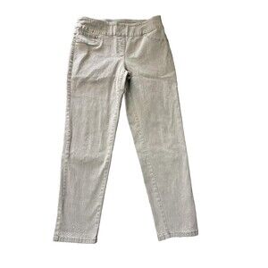 Ruby Rd Pants Womens Size 8 Gray Rhinestones Stretch Waist